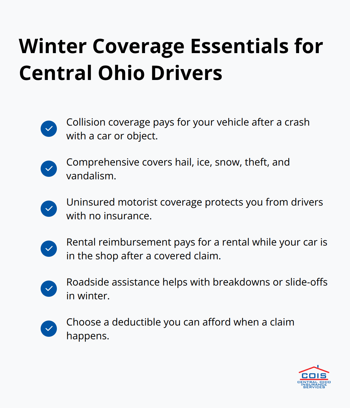 Key coverages that protect Central Ohio drivers in winter conditions - Central Ohio auto insurance